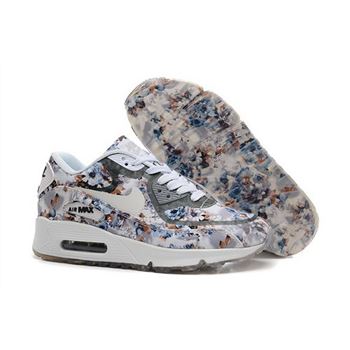Nike Air Max 90 Womens Shoes Flower Gray White Special Online